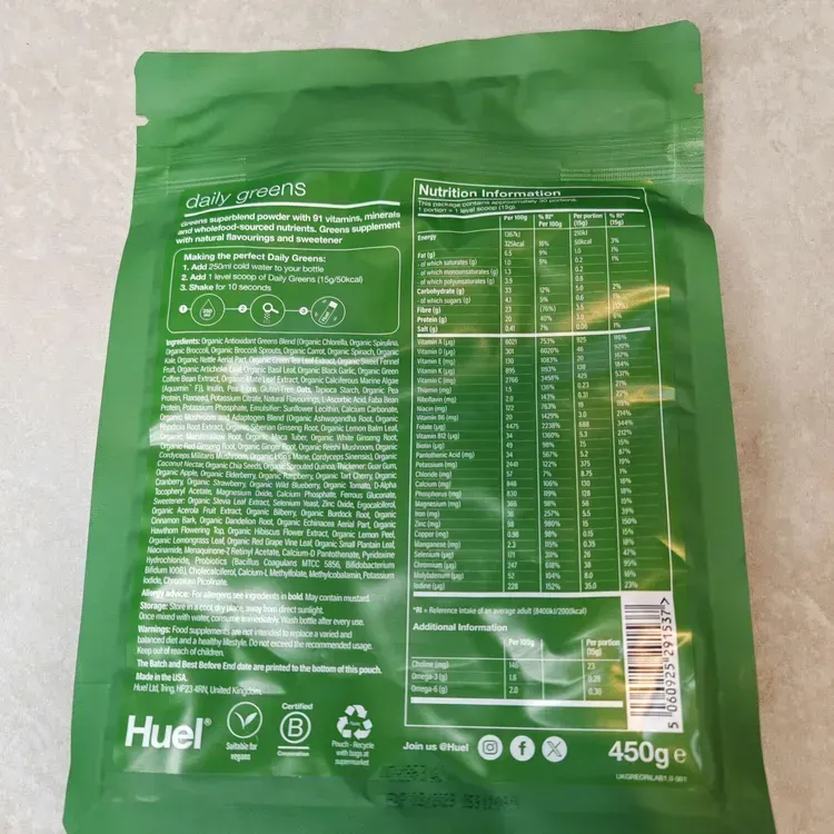 Free Huel Daily Greens Sachet From Westock