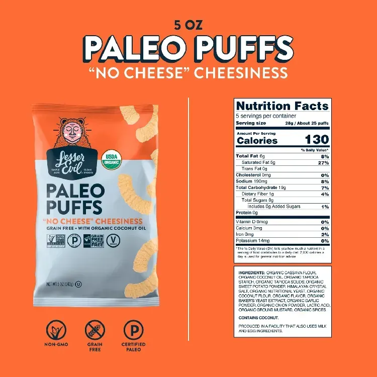 Free Lesserevil Cheese Puffs From Aisle