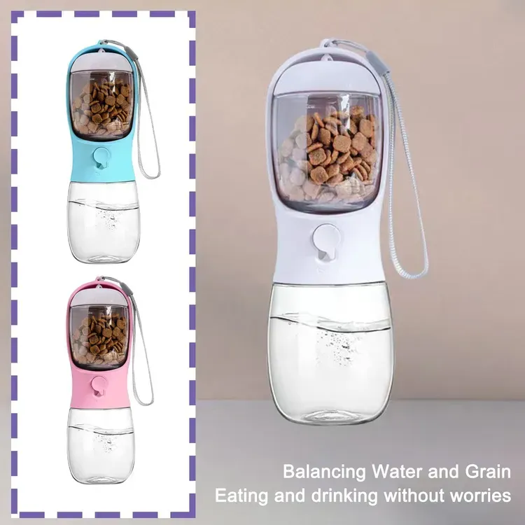 Free Portable Pet Water Bottle With Food Container And Dispenser Bowl From Petpals Connection